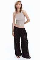 Wide-cut Pull-on Pants