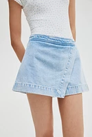 Jupe-short croisée en denim