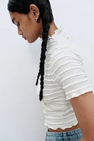 Smocked Top with Overlocked Trim