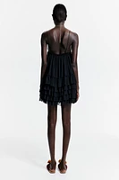 Ruffled Chiffon Strappy Dress