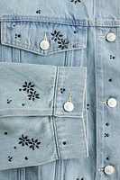 Rhinestone-embellished Denim Jacket