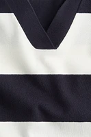 Oversized Fine-Knit Polo Shirt