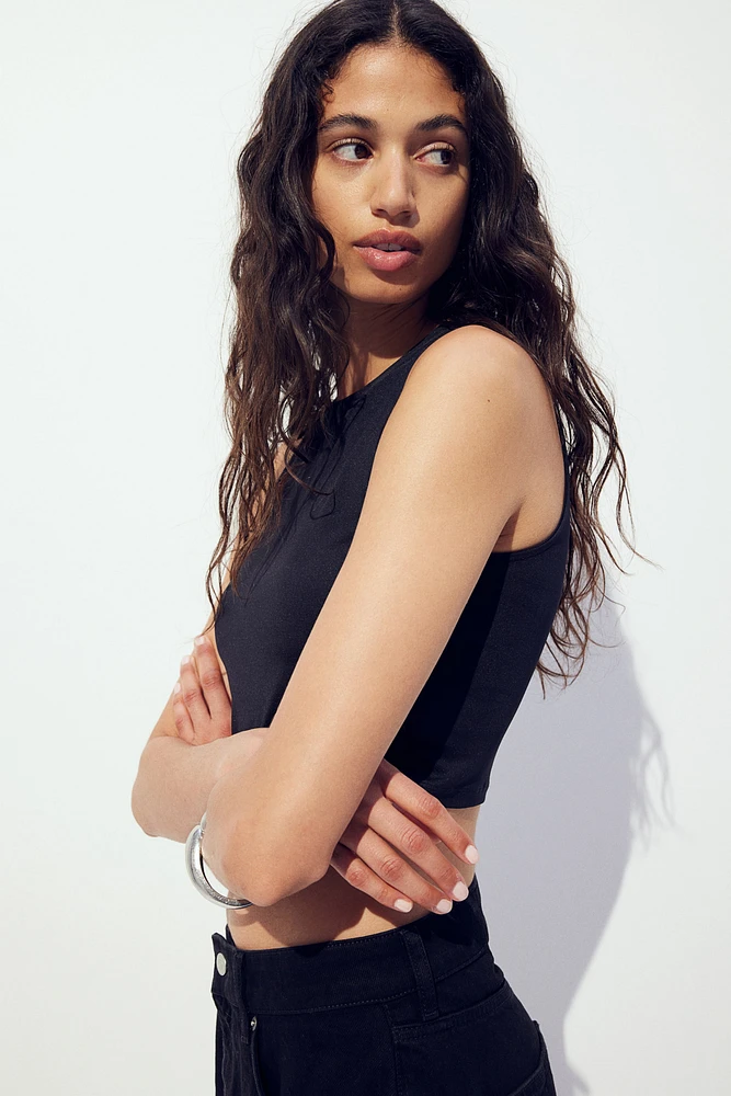Cropped Microfiber Tank Top