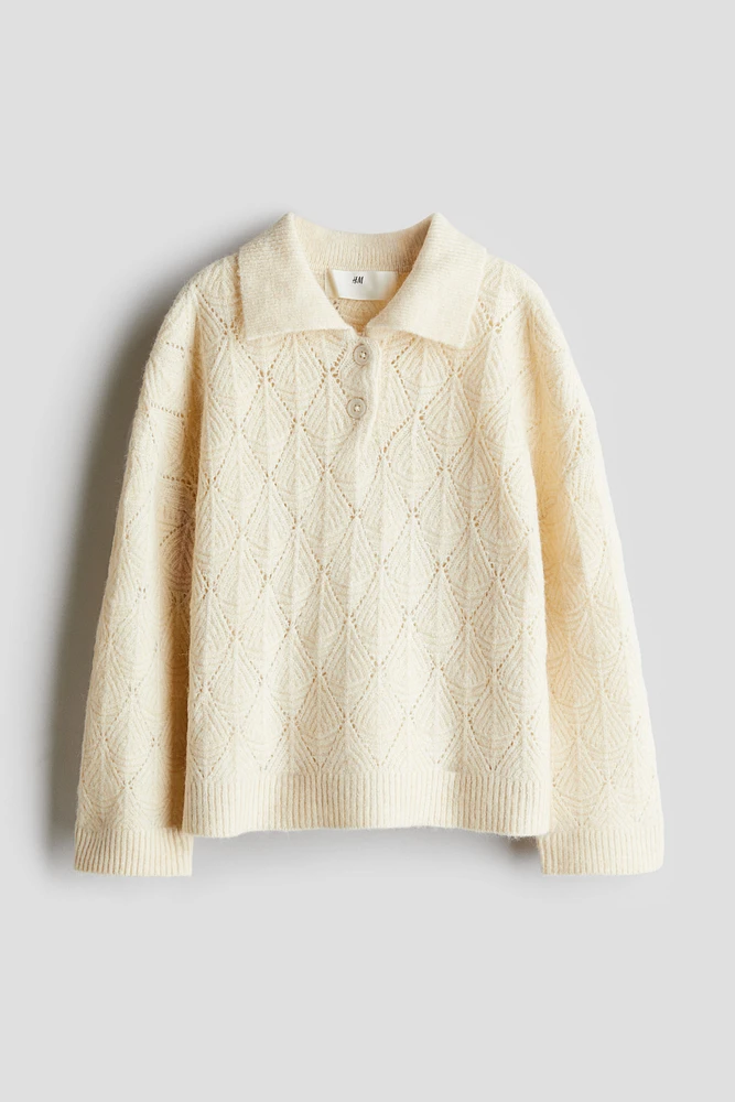 Pointelle-Knit Sweater