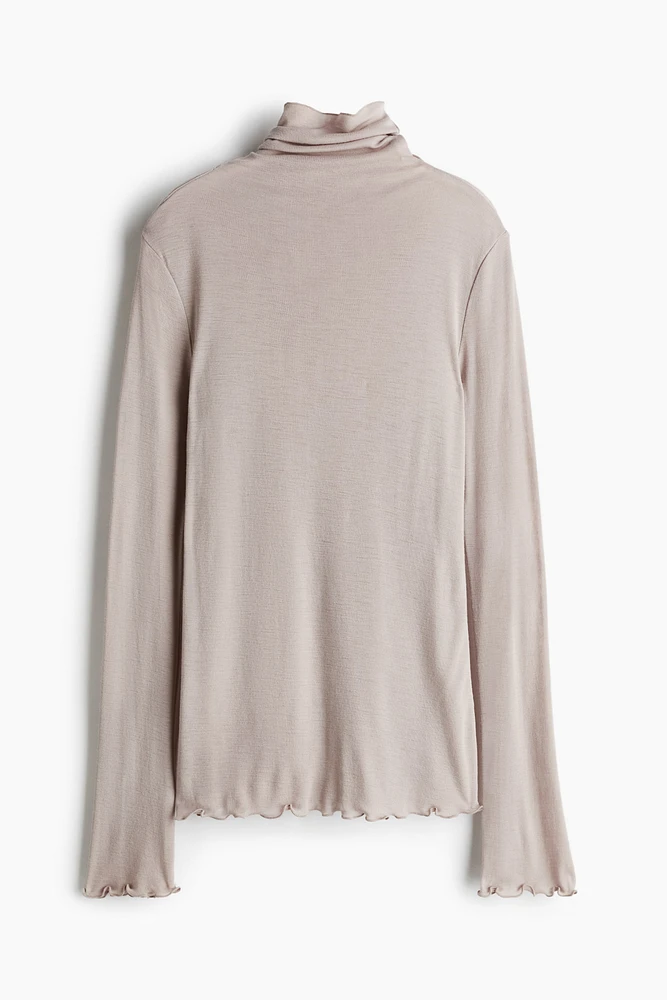 Wool Mock Turtleneck Top