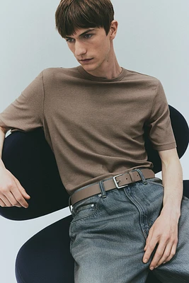 Slim-Fit Ribbed T-Shirt