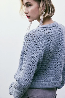 Pointelle-Knit Cardigan