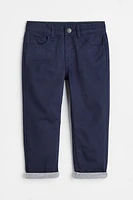 Relaxed Fit Lined Twill Pants