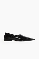 Square-Toe Leather Loafers