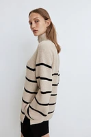Rib-knit Half-zip Sweater
