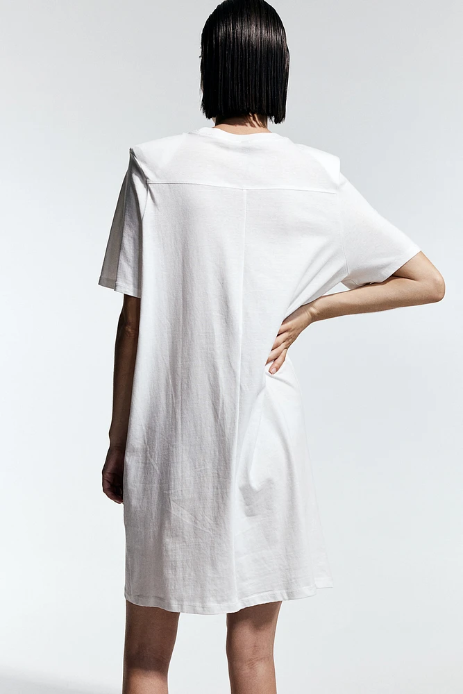 T-shirt Dress with Shoulder Pads