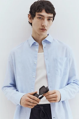 Regular-Fit Linen-Blend Shirt