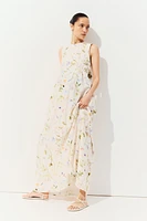 MAMA Long Dress with Bow at Back