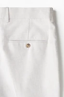 Regular-Fit Tailored Linen-Blend Pants