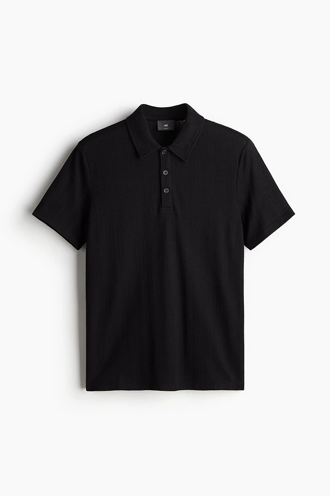 Slim Fit Textured Jersey Polo Shirt