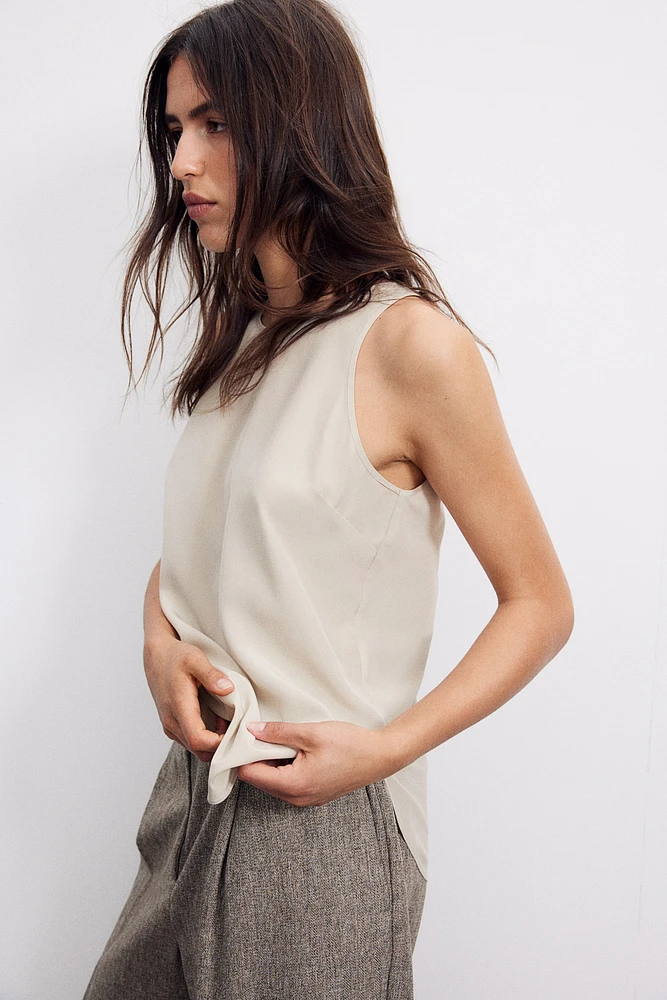 Crêped Silk Top