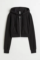 Short Hooded Sweatshirt Jacket