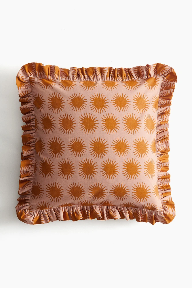 Housse de coussin à volant