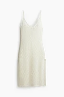 Hole-Knit Mini Beach Dress