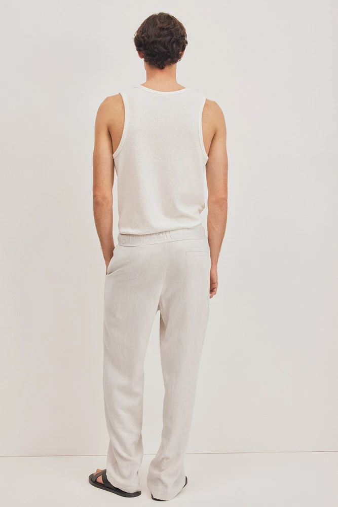 Pantalon décontracté en lin mélangé