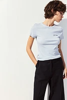 T-shirt côtelé en modal mélangé