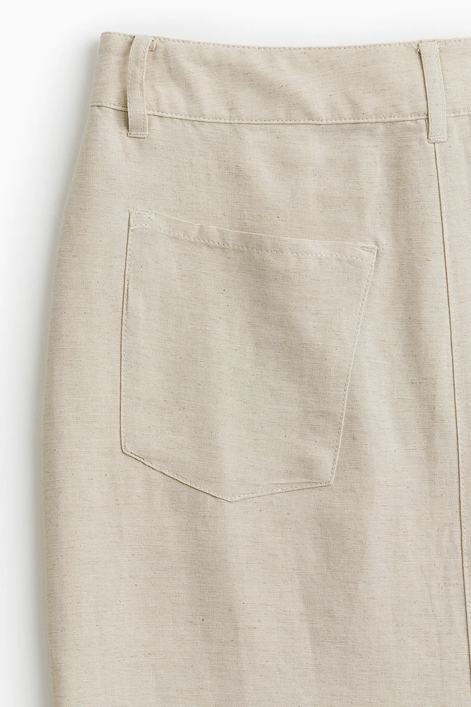 Long Linen-blend Skirt