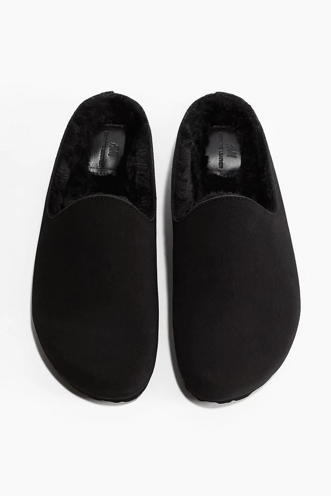 Teddy Fleece-Lined Suede Mules