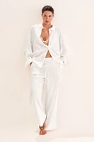 Wide-Leg Linen-Blend Pants