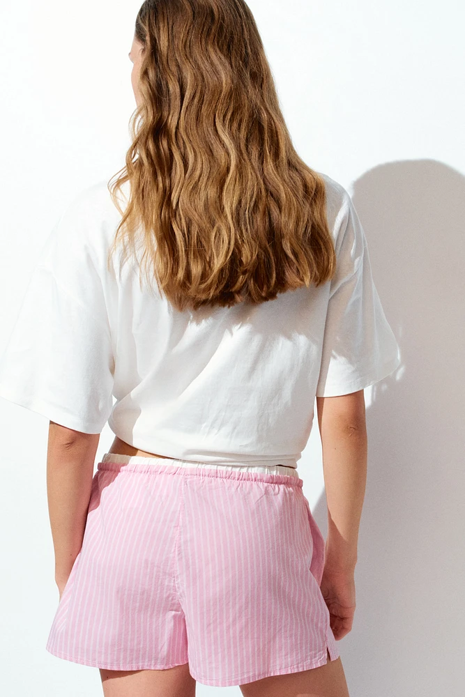 Short en popeline de coton