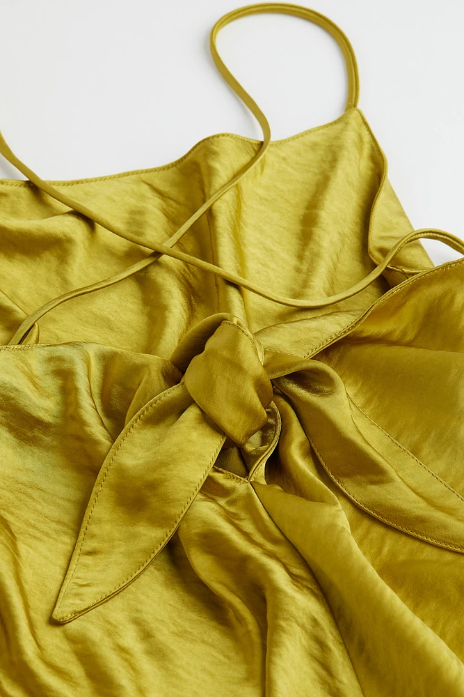 Tie-detail Satin Dress