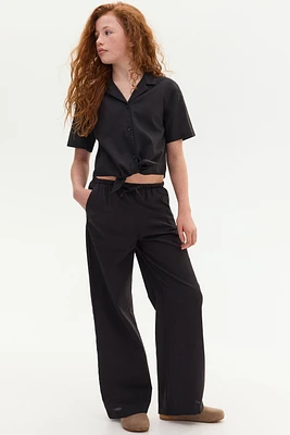 Linen-Blend Pants