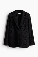 Blazer with Eyelet Embroidery