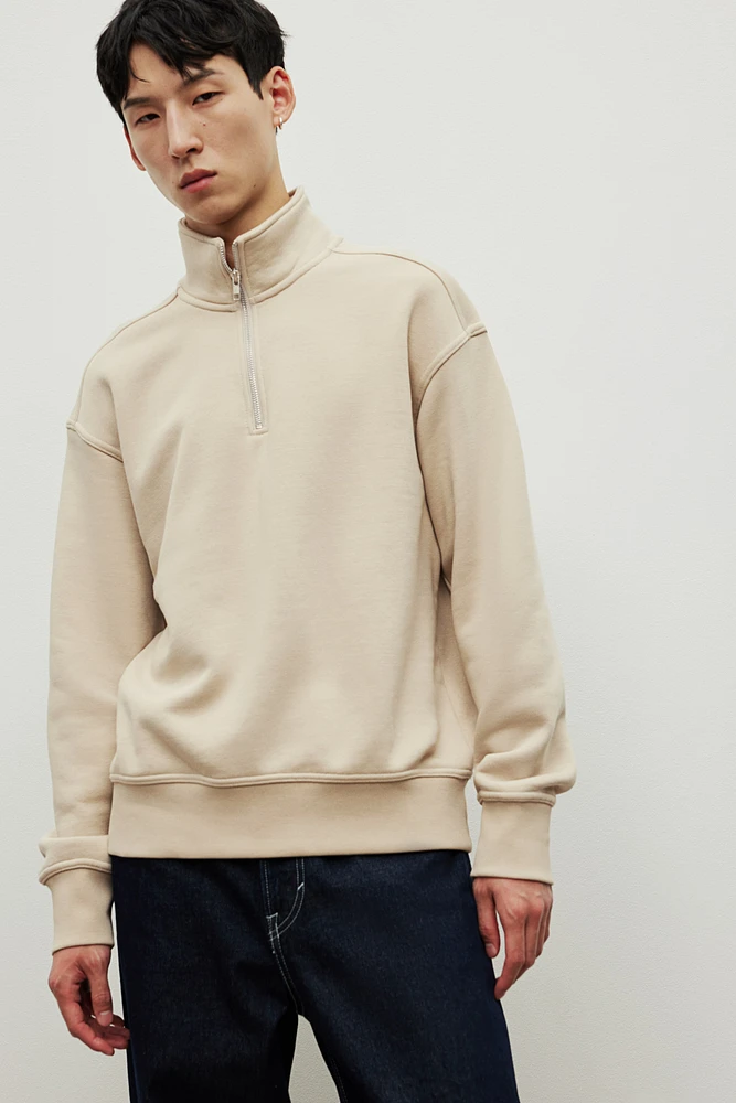 Loose Fit Half-Zip Sweatshirt