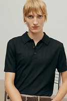 Slim Fit Textured Jersey Polo Shirt