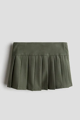 Pleated Twill Skirt