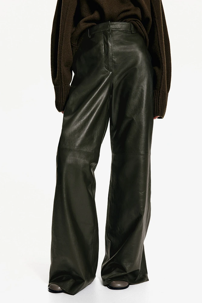 Straight Leather Pants