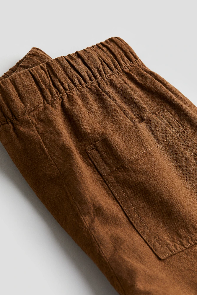 Linen-blend Pull-on Shorts