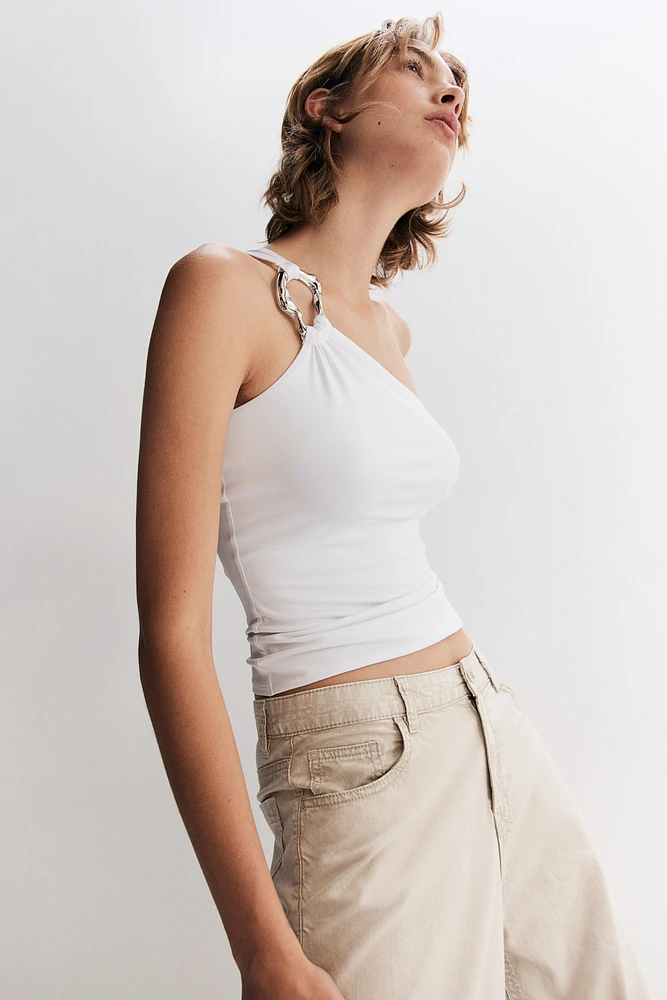 One-Shoulder Top with Metal Ring