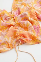 V-neck Drawstring Blouse