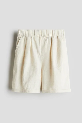 Knee-Length Linen Shorts