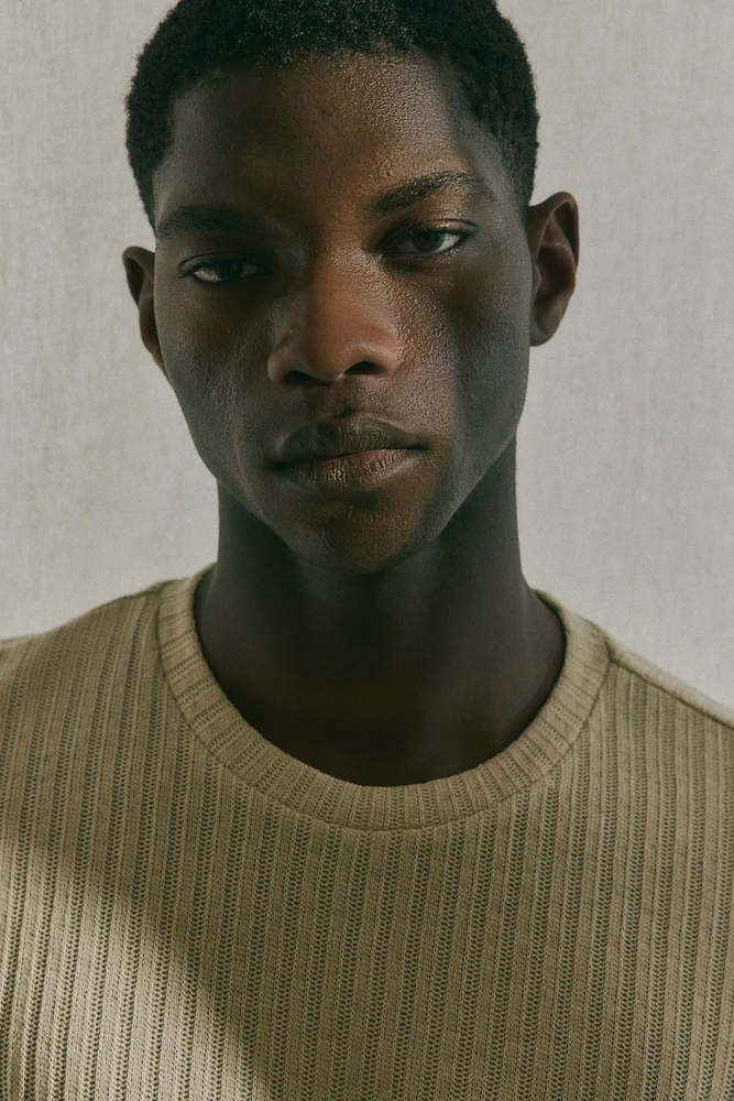 Regular Fit Rib-knit T-shirt