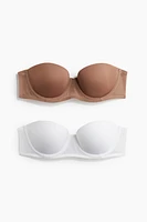2-Pack Padded Microfiber Balconette Bras