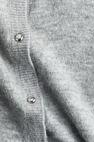 Short-Sleeved Fine-Knit Cardigan