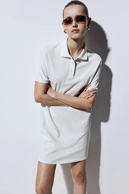 Cotton Piqué Dress with Collar