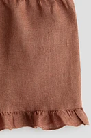 Ruffled Linen Shorts