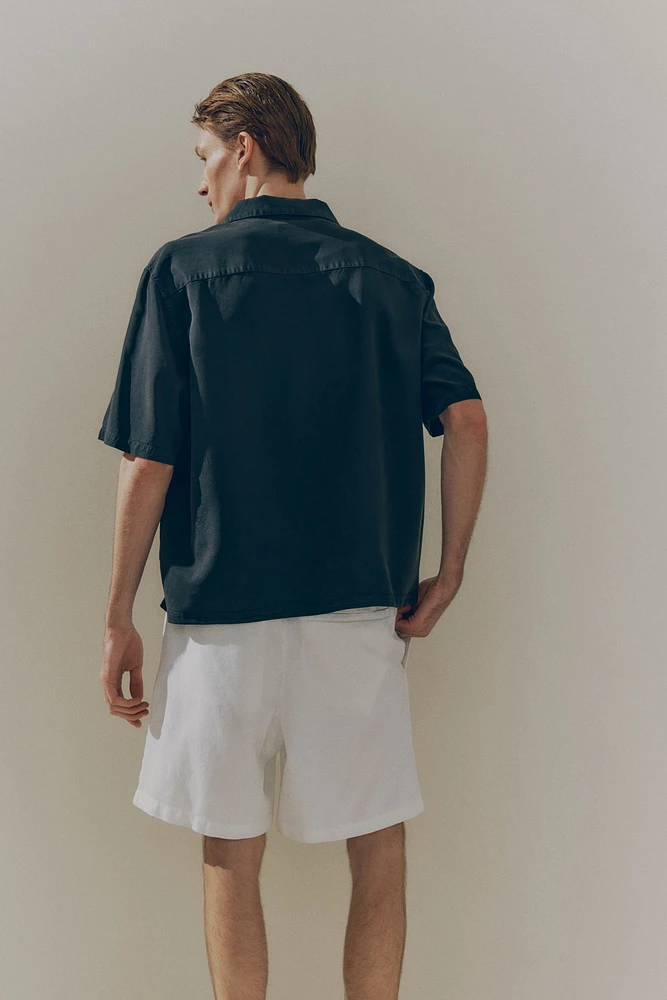 Short décontracté en lin mélangé