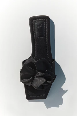 Appliquéd Satin Sandals