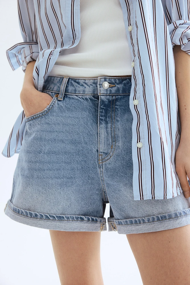 Short taille haute en denim