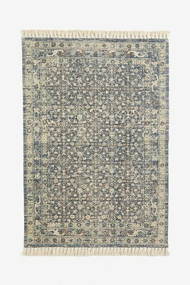 Patterned Rug with Fringe