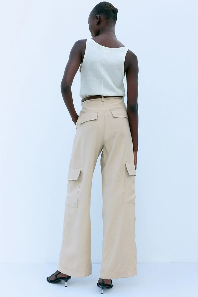 Wide-Leg Cargo Pants